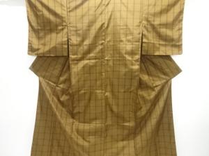 未使用品　格子織出し本場大島紬着物